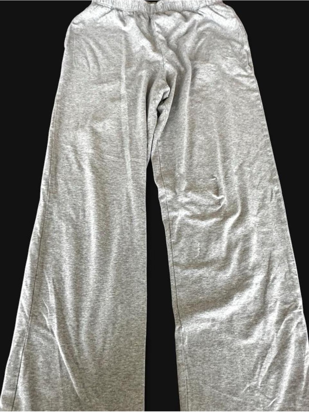 Karen Scott Light Gray Wide-Leg Sweatpants